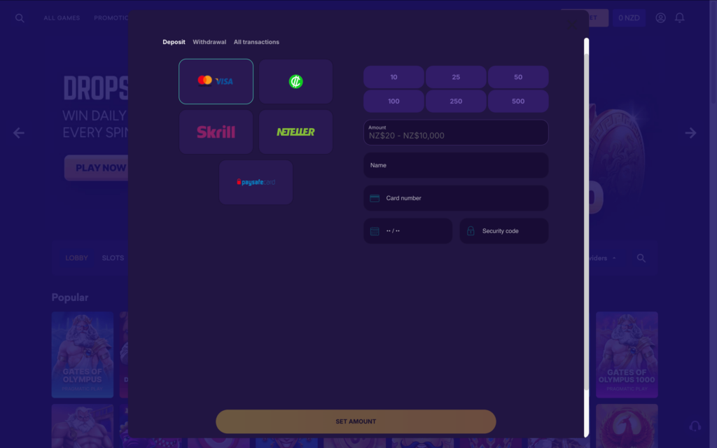 SpinBit Casino Payment methods